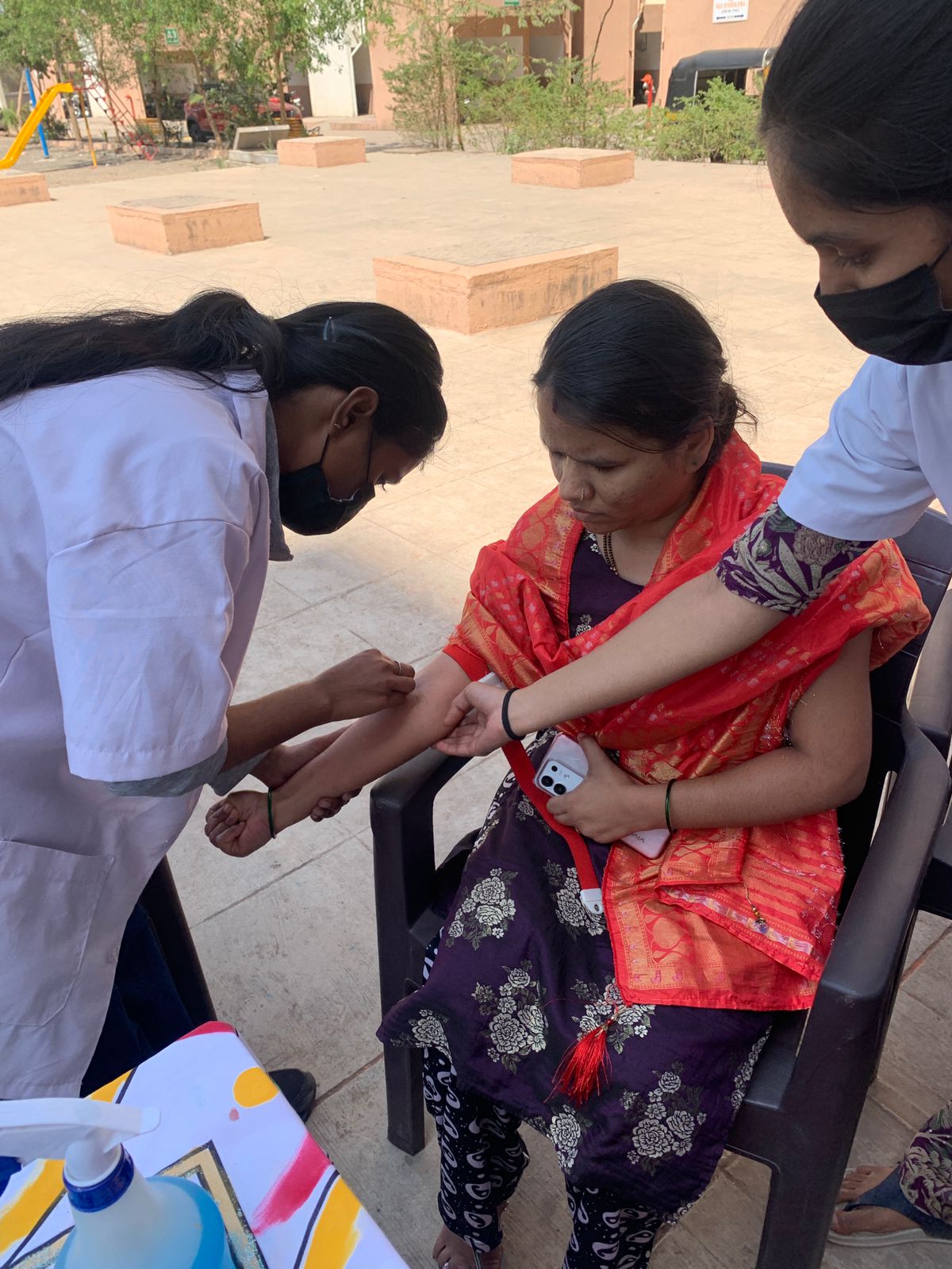 Blood sample collection camp